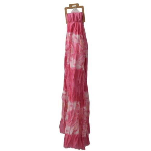 Tie Dye Scarf Womens Long Scarf Wrap By I Am Pink and White Crinkle - Picture 2 of 3